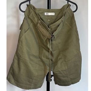 ZARA Military Green Cargo Shorts